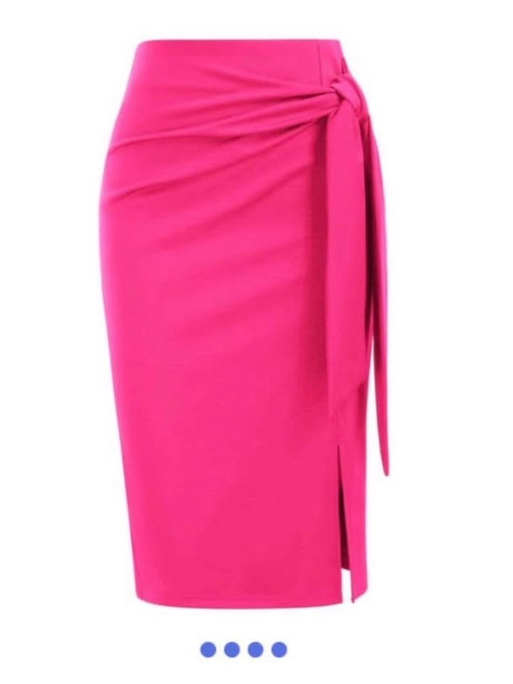 Tie-Waist Midi Pencil Skirt in Fuchsia